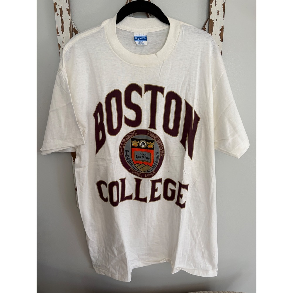 Vtg Royal First Class Tag Single Stitch Boston College T-Shirt Size XL USA